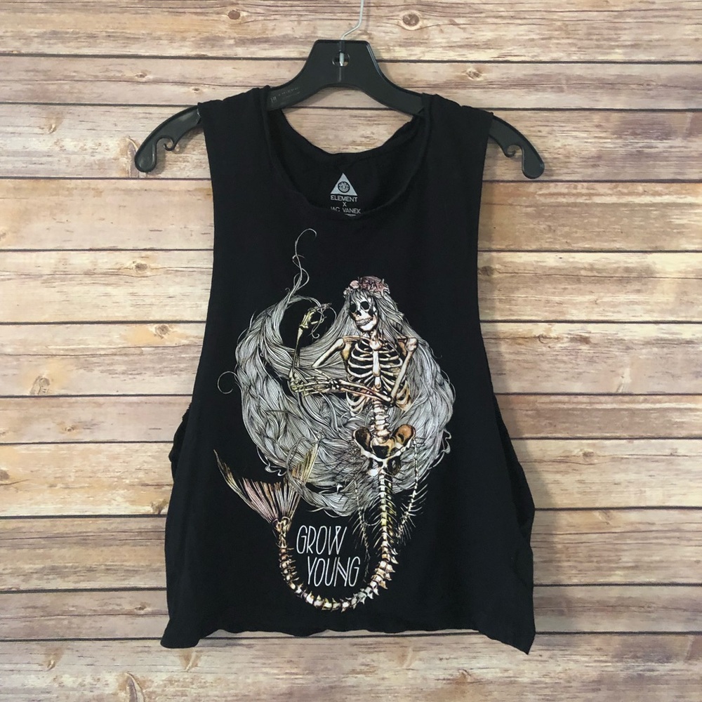 Mermaid skeleton muscle tank rock n roll